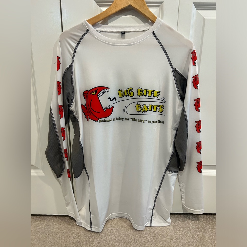 Big bite baits fishing shirt long sleeve men’s medium white